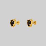 spike & heart mood stone earrings 