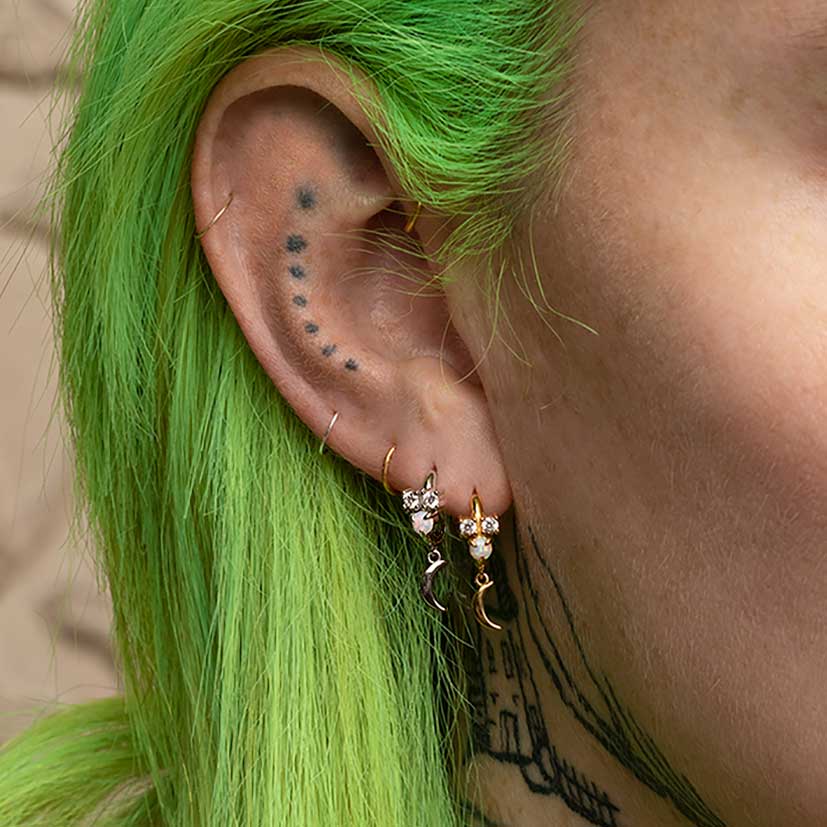 Moonstone gemstone cluster earrings