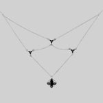 Onyx and silver layered necklace