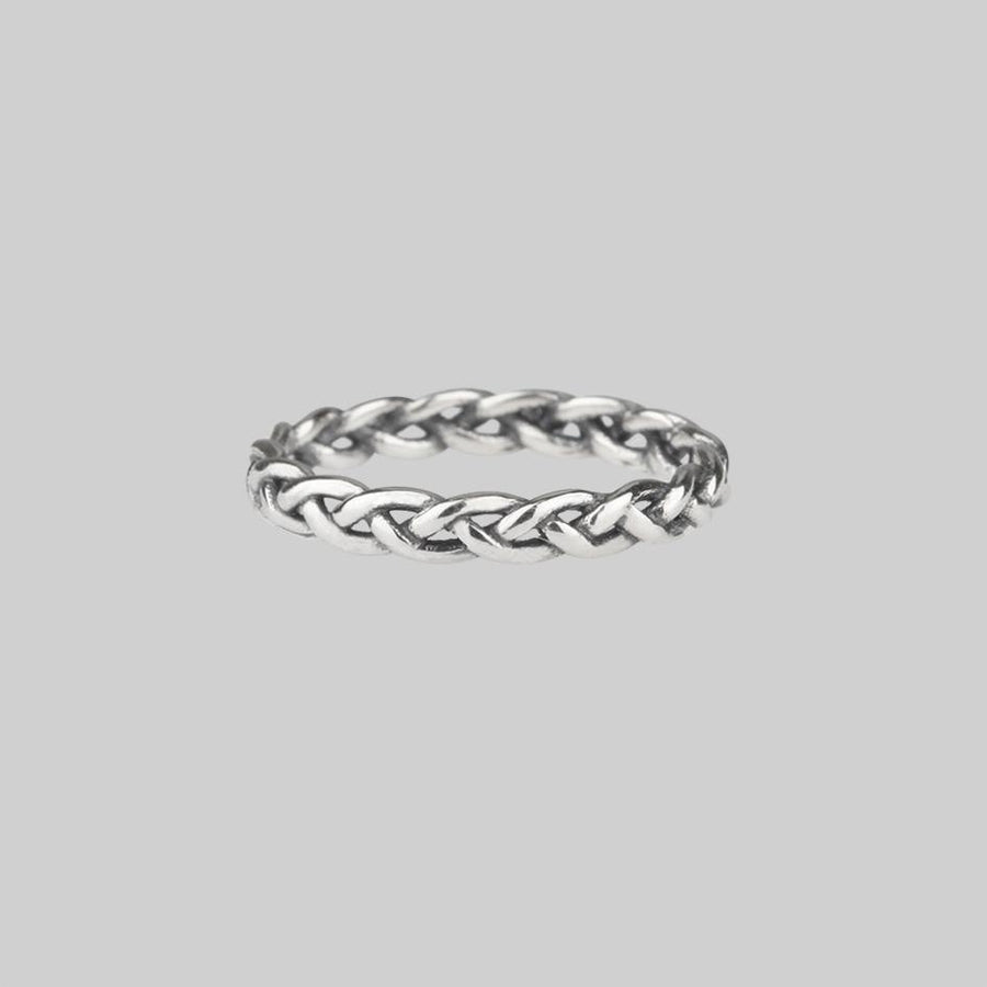 Plait band ring silver
