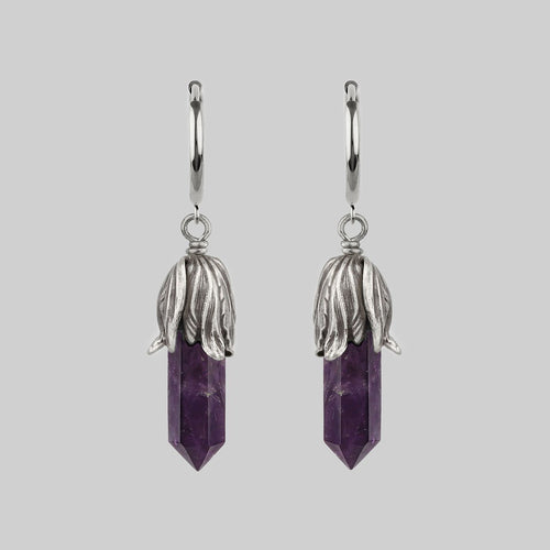 Make Love Not War Hoop Earrings - Silver
