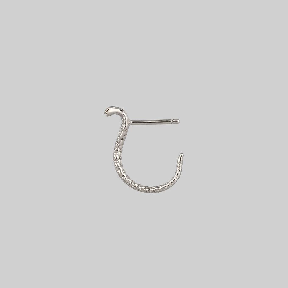 silver snake stud earrings