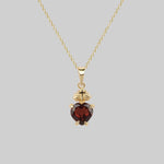 Garnet sacred heart necklace