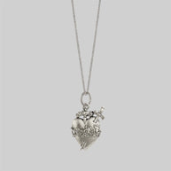 Flaming sacred heart necklace