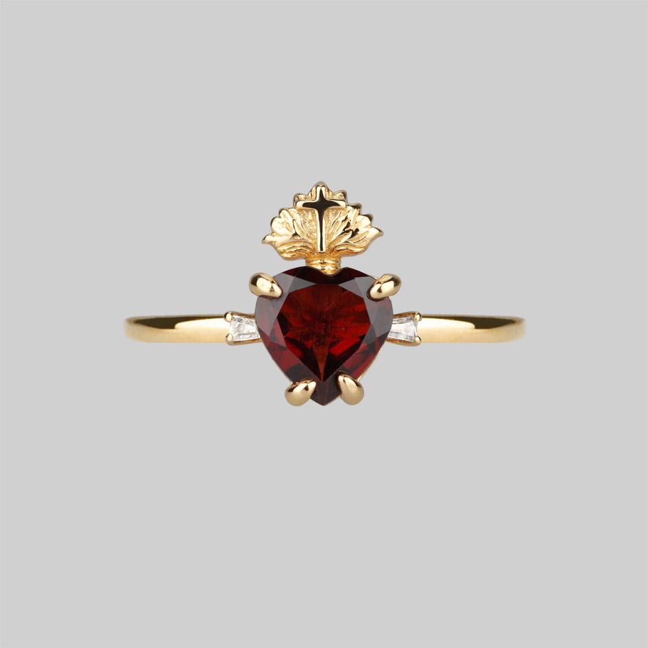Sacred heart gold ring