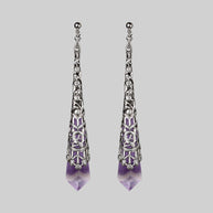 FAITH. Gemstone Drop Earrings - Silver