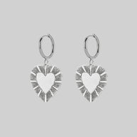 Silver heart hoop earrings