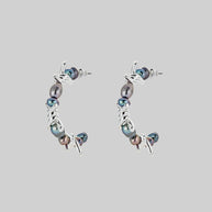 Silver barbed wire and pearl earrings