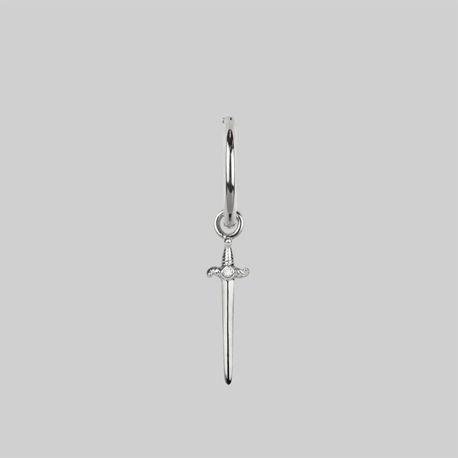 Silver dagger cartilage earring