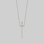 Long silver sword necklace