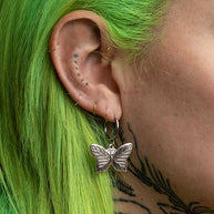Small silver butterfly earrings