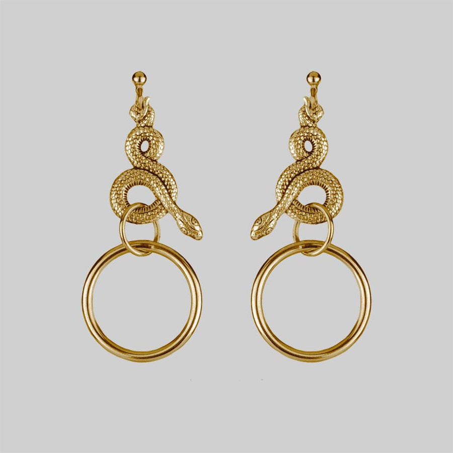 MERYLL. Snake Wrap Ring Earrings - Gold