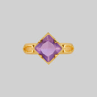square amethyst gold ring 