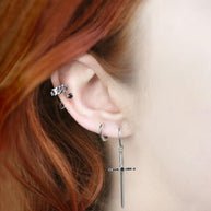 huggie helix earring with gemstone 