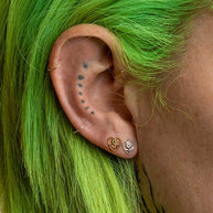 Sunflower in heart stud earrings