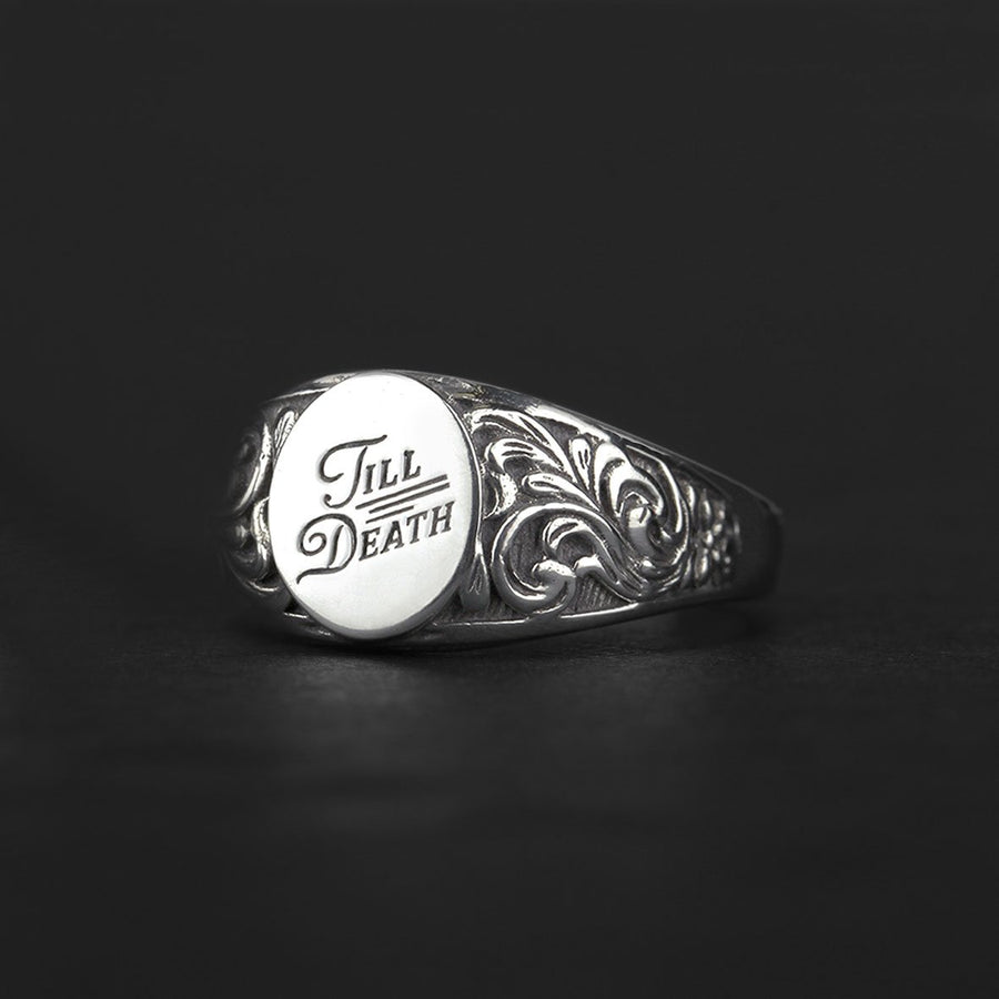 TILL DEATH. Promise Signet Ring REGALROSE