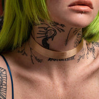 wide gold mesh choker
