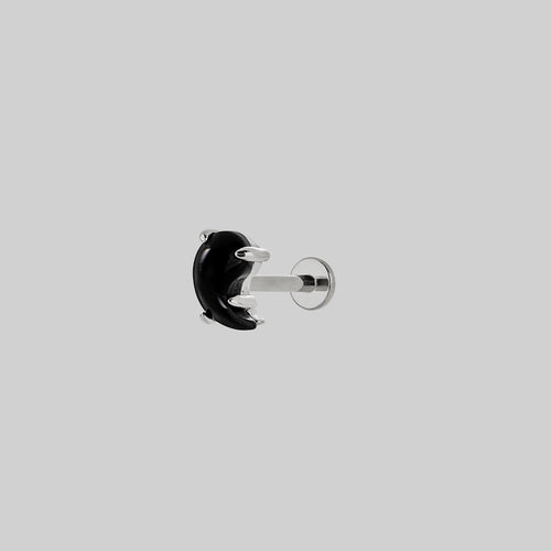 SERPENTINE. Sea Snake Bound Pearl Stud Earring - Silver