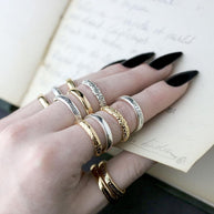 floral poem rings, stacking rings