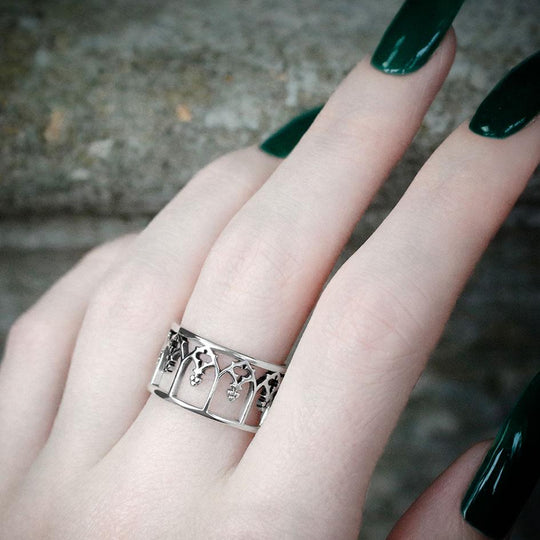 NOIR. Gothic Arches Ring - Silver