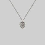 silver heart layering necklace 