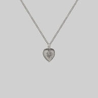 silver heart layering necklace 