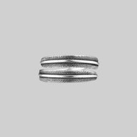  Sterling silver feather wrap ring