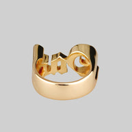 chunky word ring gold
