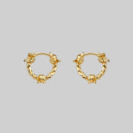 barbed wire gold hoop earrings
