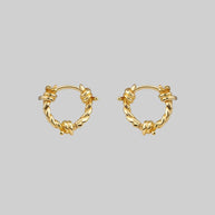 barbed wire gold hoop earrings