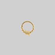 SURVIVAL. Barbed Wire Septum Clicker Ring - Gold