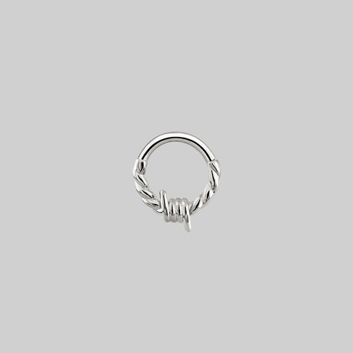 ATONE. Gothic Window Hoop Earrings - Silver