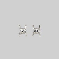 silver barbed wire stud earrings