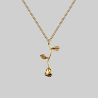 gold single rose necklace
