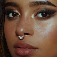 opal diamond septum nose ring 