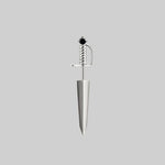 silver dagger illusion earring