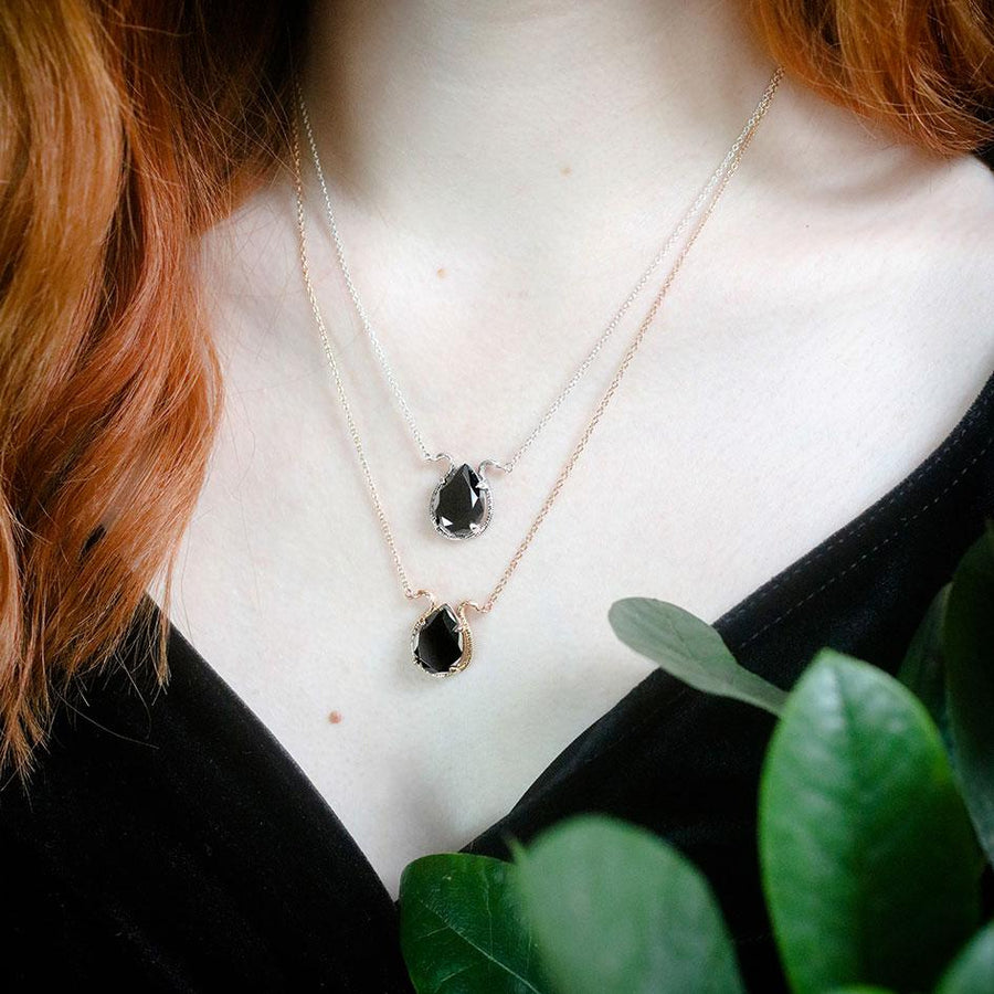 Double Layered Black Onyx Waterproof Necklace 18k Gold Plated – Grace&Kin