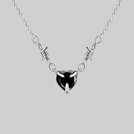 black heart barbed wire necklace 