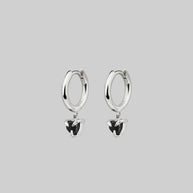 silver love heart hoop earrings