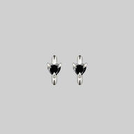 black heart hoop earrings silver