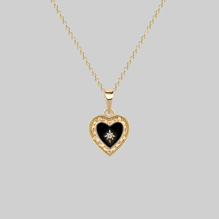 black heart diamond gold necklace