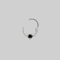 love heart nose ring silver