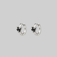 silver love heart hoop earrings
