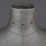 DYNASTY. Black Spinel Trilogy Chain Choker - Silver