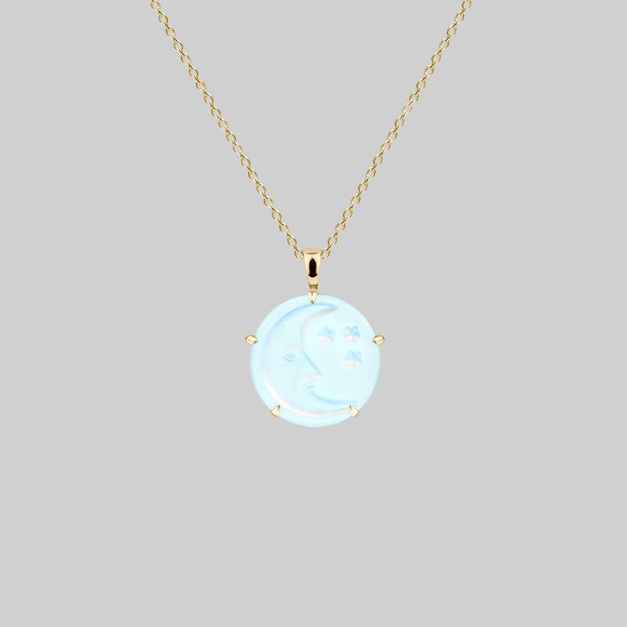 London Blue Moon Quartz Silver Stars Celestial Pendant Necklace – My Mystic  Gems