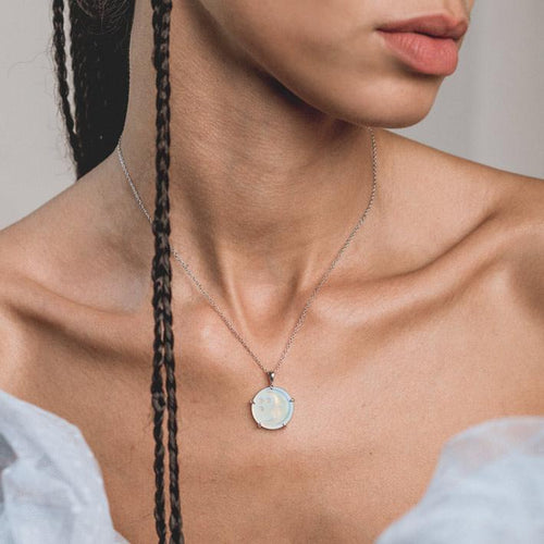 ELIN. Sun & Moon Layering Necklaces - Silver