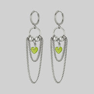 POUR YOUR HEART OUT. Pierced Chain Drop Earrings - Silver