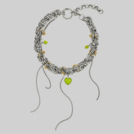 EAT YOUR HEART OUT. Pierced Chunky Chain Collar Necklace - Silver