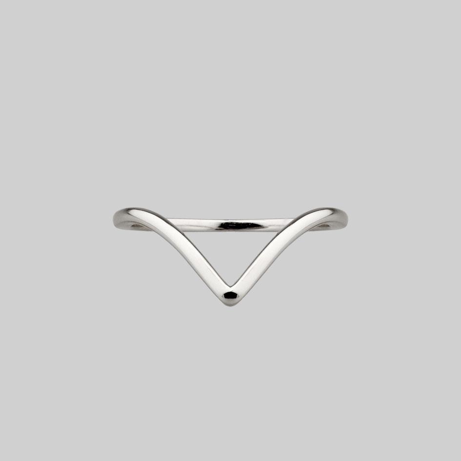 Sterling silver chevron wishbone ring 