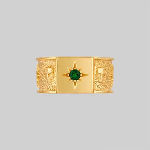 RENE. Gothic Cubic Zirconia Band Ring - Gold